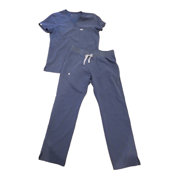 Figs Other Figs Smallmed Dark Harbor Two Piece Scrub Set Kade Cargo Pants Catarina Top